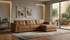 Adeline Sectional Sofa (Saddle Brown)