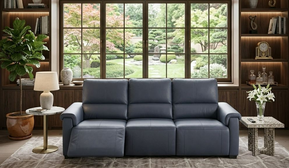 Ethan Power Recliner (Navy Blue)