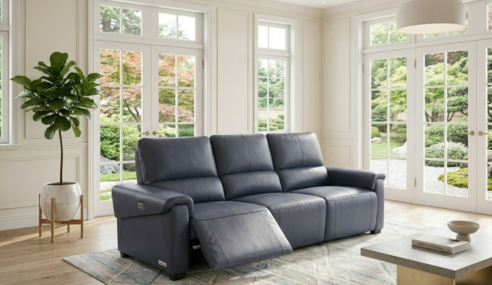 Ethan Power Recliner (Navy Blue)