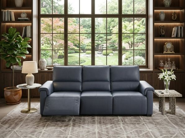 Ethan Power Recliner (Navy Blue)